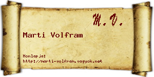 Marti Volfram névjegykártya